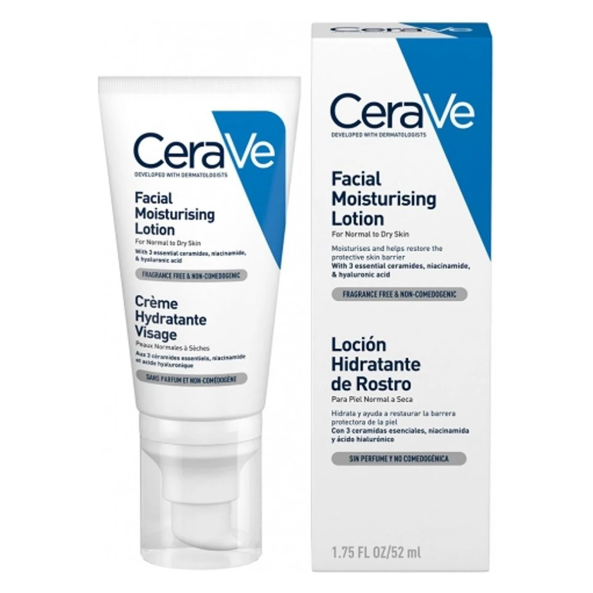 CeraVe Crème Hydratante Visage 52g - Peaux Normales à Sèches