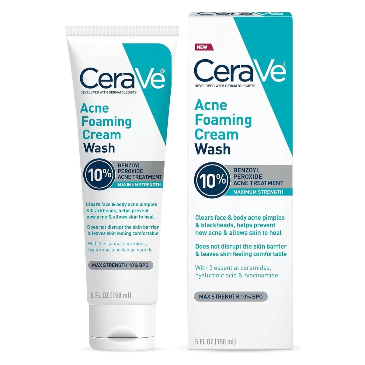 CeraVe Acne Foaming Cream Wash- Crème Nettoyante Moussante Contre L'acné