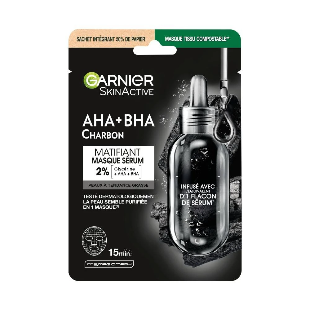 Garnier Masque Tissu Charbon Hydratant & Repulpant